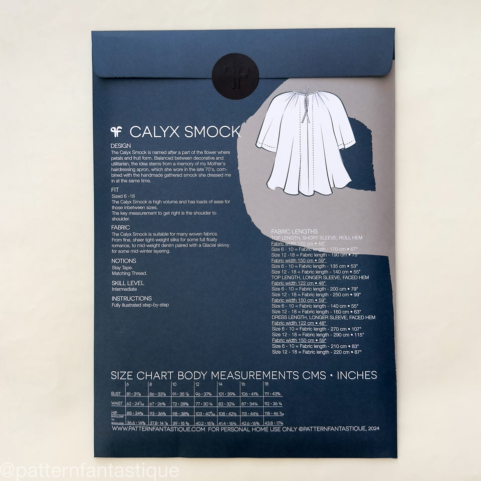 Calyx Smock - Sewing Pattern PRINT or PDF