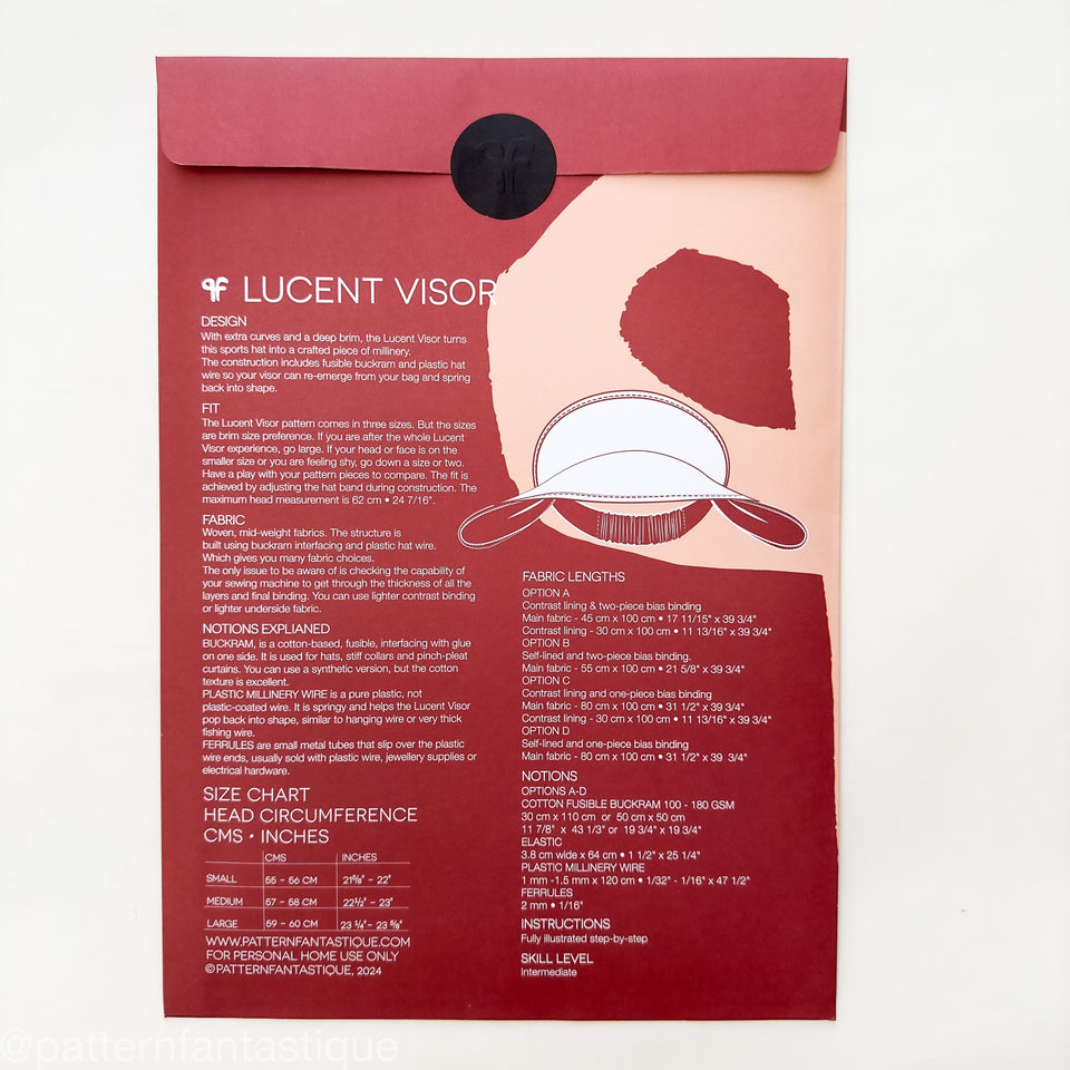 Lucent Visor - Sewing Pattern PRINT or PDF